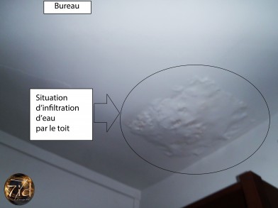 Infiltration d'eau par le toit